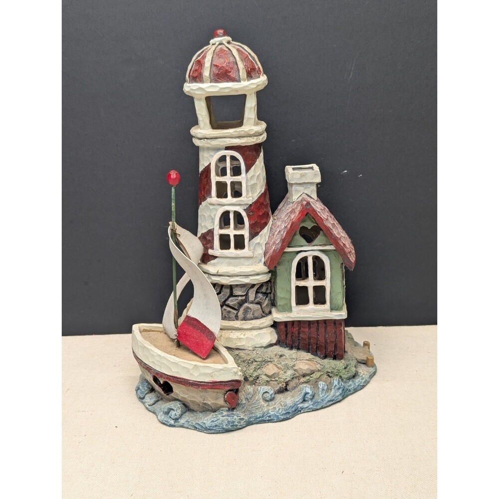 Lighthouse With Sailboat And Hearts Engraved Crazy Mountain Designs